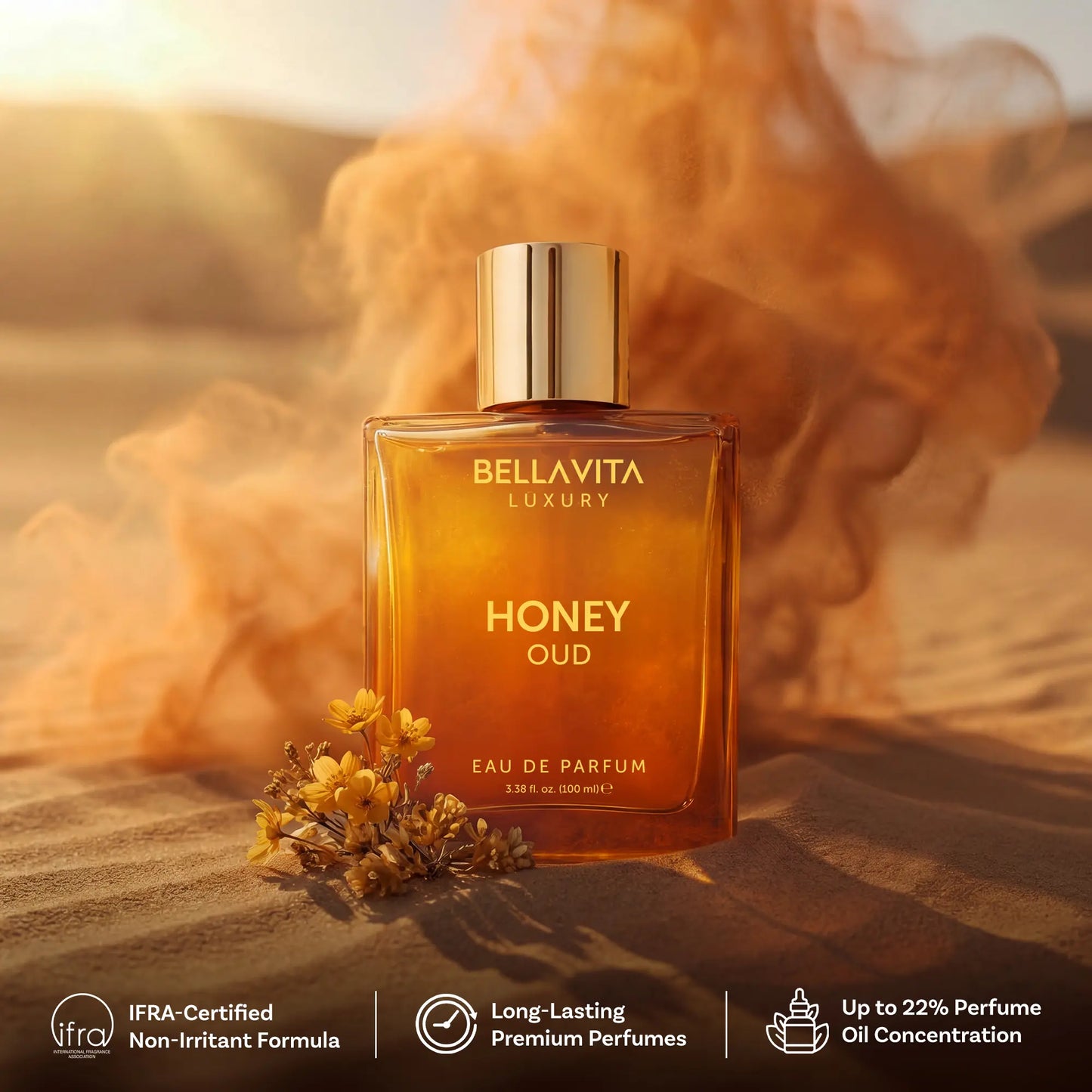 Bella Vita Luxury's Honey Oud | Eau de Parfum 100ml (3.4 fl oz) | Patchouli, Vanilla, Bergamot | Floral & Spicy | Made with Clean & Vegan Essentials Oils | Cruelty Free Fragrance Perfume image 7