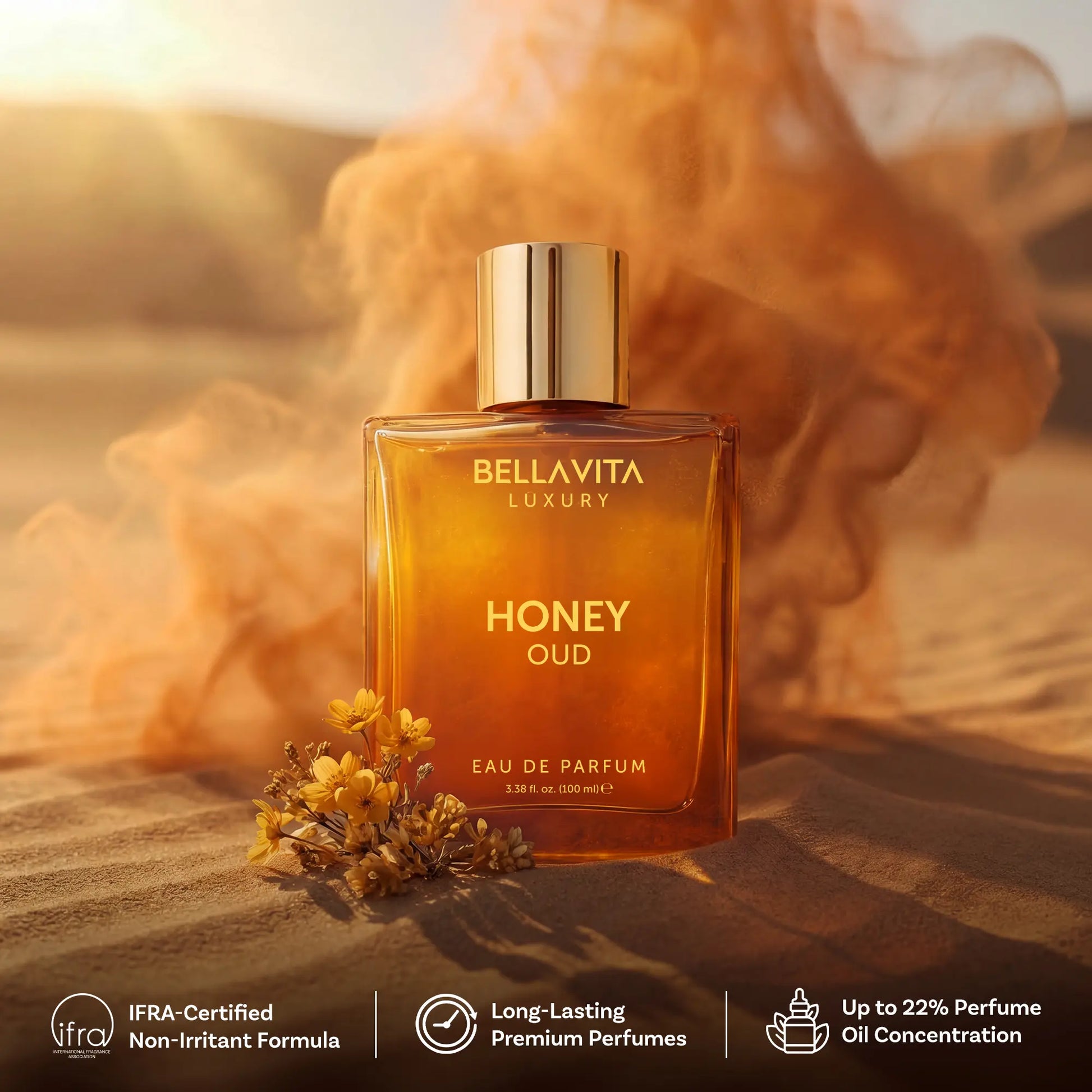 Bella Vita Luxury's Honey Oud | Eau de Parfum 100ml (3.4 fl oz) | Patchouli, Vanilla, Bergamot | Floral & Spicy | Made with Clean & Vegan Essentials Oils | Cruelty Free Fragrance Perfume image 7
