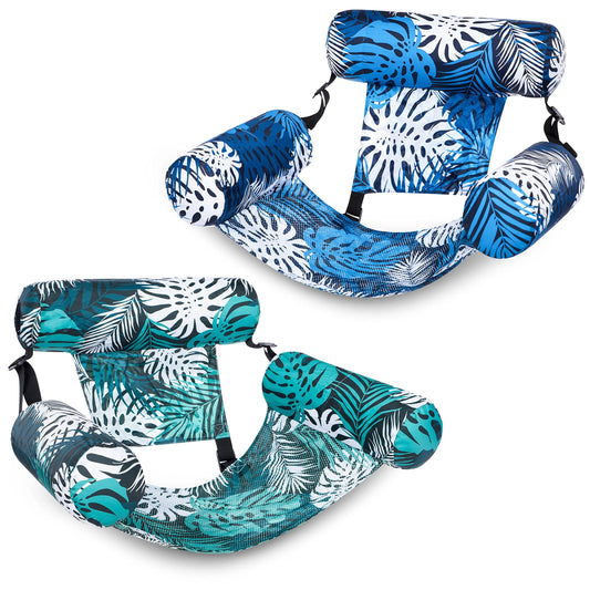 🪑 Cash on Delivery ☀️ Inflatable Pool Floats for Adults - 2-Pack Floating Lounge Chairs, Heavy-Duty Blow Up Pool Chair for Summer Beach & Lake Fun