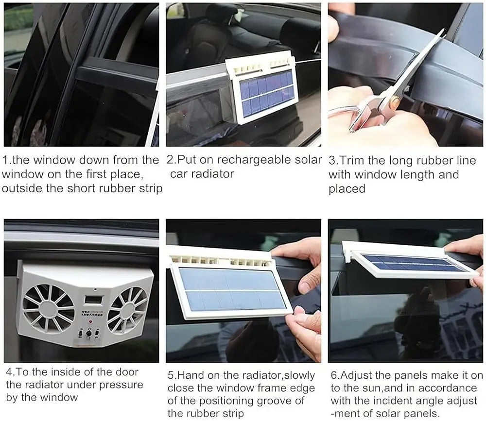Solar-Powered Car Window Exhaust Fan – Energy-Saving Ventilator with Air Purifier & Radiator Function, USB Car Fan for Front/Rear Windows, Reduces Heat & Odors, Solar Auto-On, Compact Quiet, Perfect for Parking & Summer Driving Comfort image 9