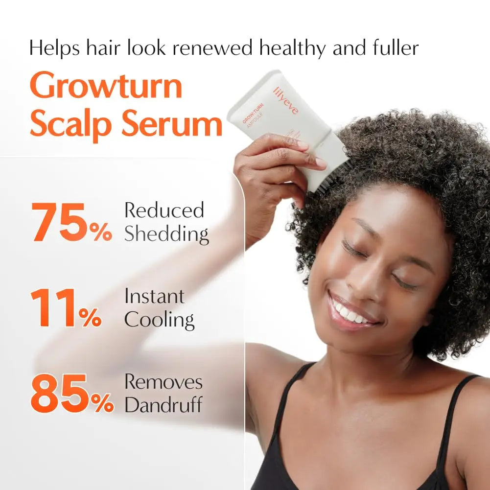 [lilyeve] Growturn Hair Growth Serum with Built-in Brush for Thinning & Loss Treatment, Inula Britannica Flower Formula, Scalp Care, Non-Greasy, Clinically Proven Results image 4