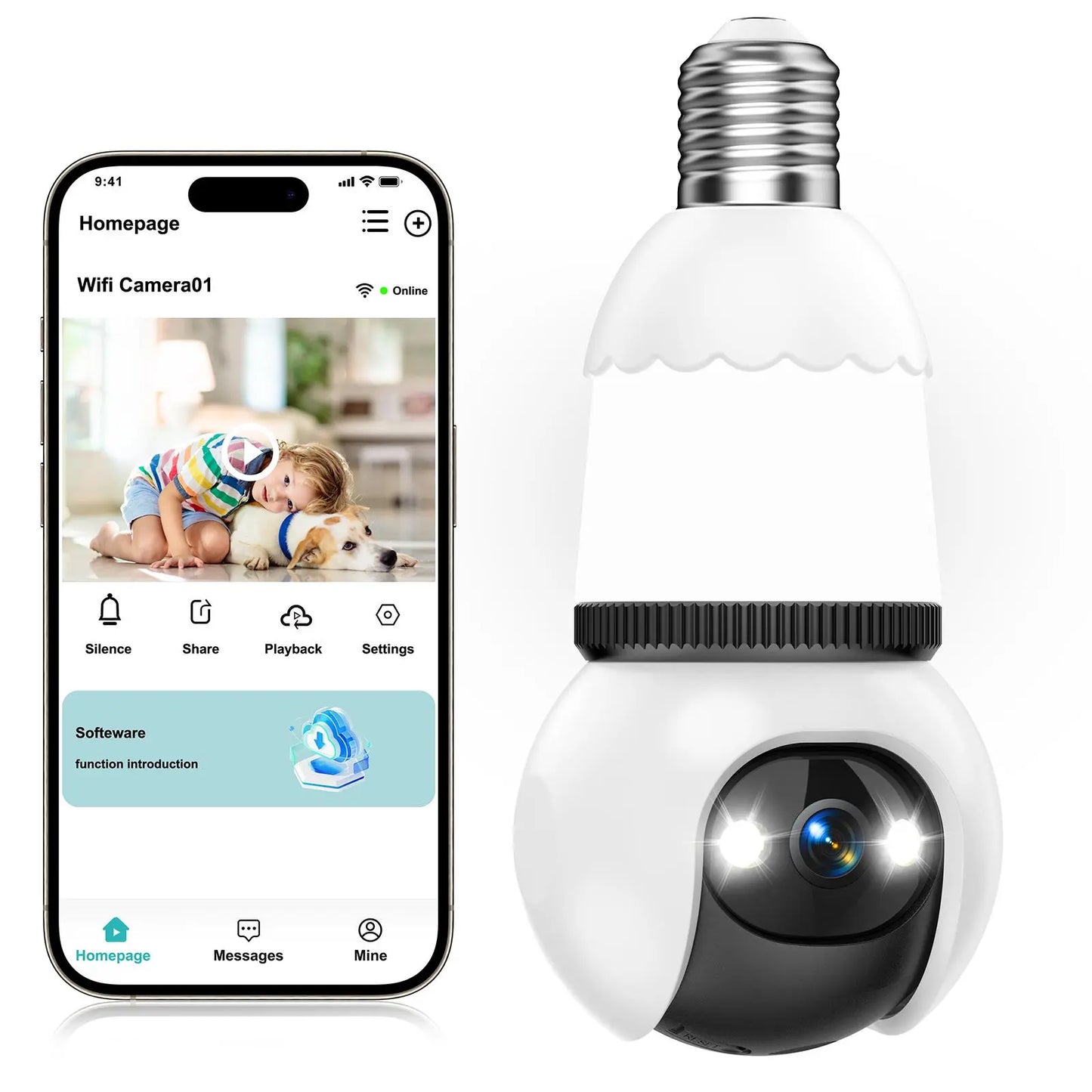 📹 Cash on Delivery ✈ Hawkray Socket-Mounted Light Bulb Cord Security Camera Tech Gadgets, 5G & 2.4GHz Wireless Indoor/Outdoor Home Camera, 360° Remote Viewing, Night Vision, Motion Detection, Real-Time Alerts, Audio, Easy Installation
