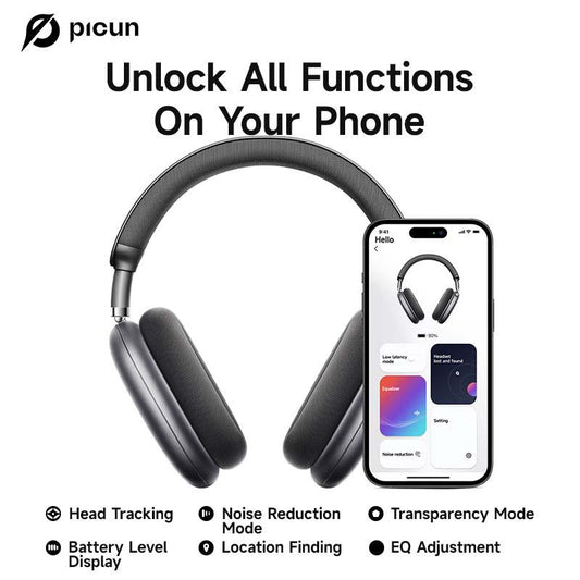 F8 Pro Wireless Headphones - 52dB Noise Cancellation, 5 Smart ENC Mics, Detachable Fabric Ear Cushions, 120 Hour Standby, Seamless Dual Device Connection for All-Day Use and Boosted Productivity