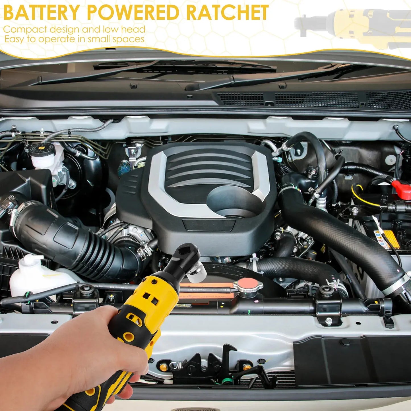Smart Brushless Ratchet 3/8" - Variable Speed & LED Light for Dewalt 20V Users | Compact Design image 4
