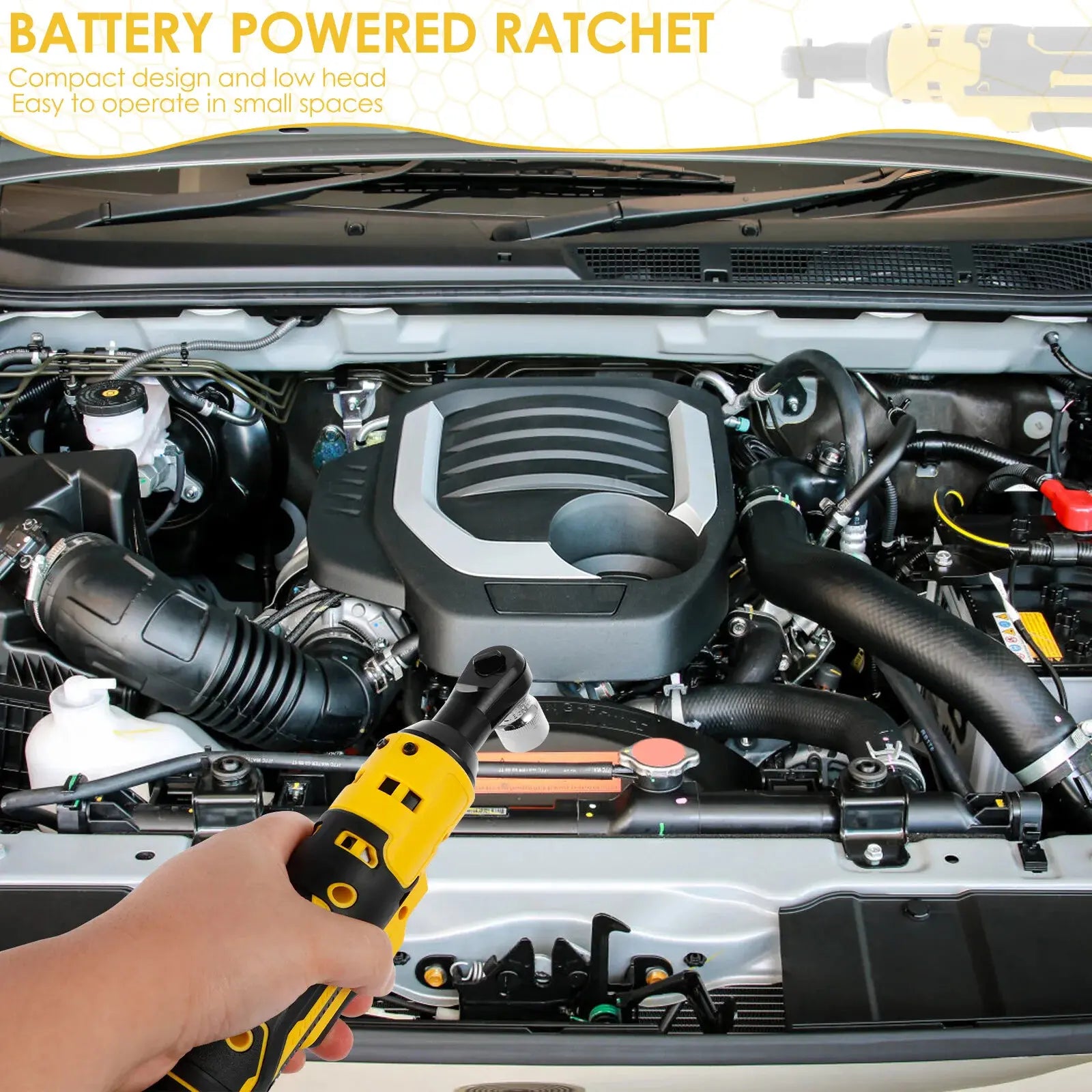 Smart Brushless Ratchet 3/8" - Variable Speed & LED Light for Dewalt 20V Users | Compact Design image 4