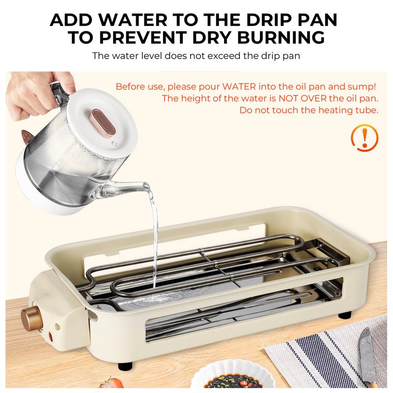 Electric Indoor Grill,2 in 1 Indoor Grills for Kitchen with Grill Net & Non-Stick Cooking Removable Plate, Temperature Control, Dishwasher Safe, 1500W Smokeless barbecue Universal Griddle