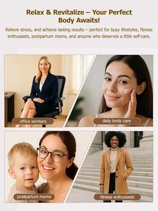 Handheld Body Massager for Legs & Belly - Lymphatic Drainage & Anti swelling Tool with Heat, Vibration - Electric Machine Reduces Stretch Marks White Detox Gift USB charging with a 1200mAh battery