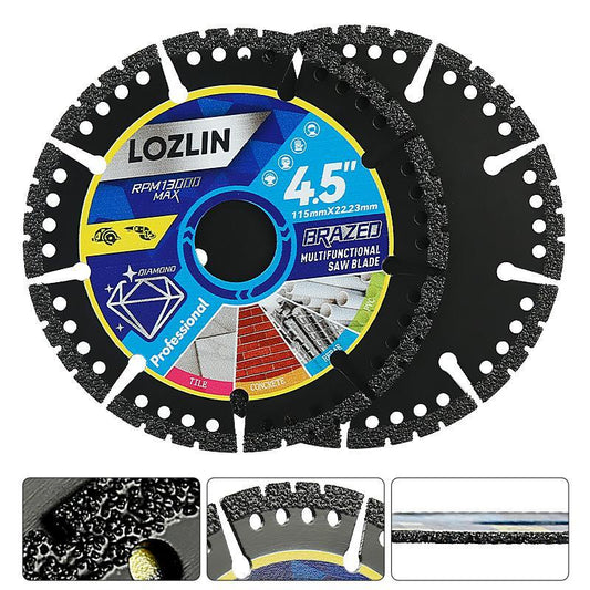 4.5" Multi-Material Cutting Blades - Dry Cut Metal, Tile, Stone & Plastic - Angle Grinder Saw Blades for Alloy, Cast Iron & Marble (115mm) Tool Accessories