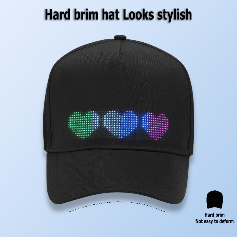 LED Rolling Display Hat Customized Gif Picture And Text Bluetooth App Controlled Detachable Led Display Baseball Cap BlackFriday High-Quality Materials & Versatile Use