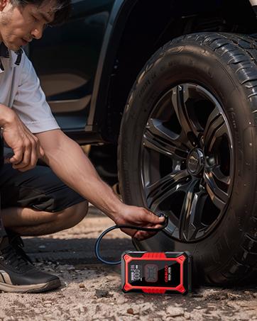 A3 Portable Car Jump Starter with Air Compressor, 3000A Car Battery Jump Starter (9.0 Gas/6.5L Diesel) with 150PSI Digital Tire Inflator Repair Tool Kit Vehicle