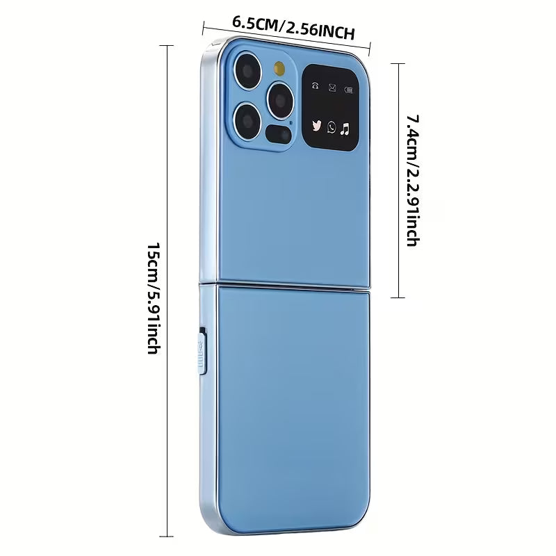 i15Pro Flip Feature Phone – 2.4” Screen, Dual SIM, Big Buttons, Ultra‑Long Standby, 2G Network – Simple Communication Phone for Seniors & Backup Use