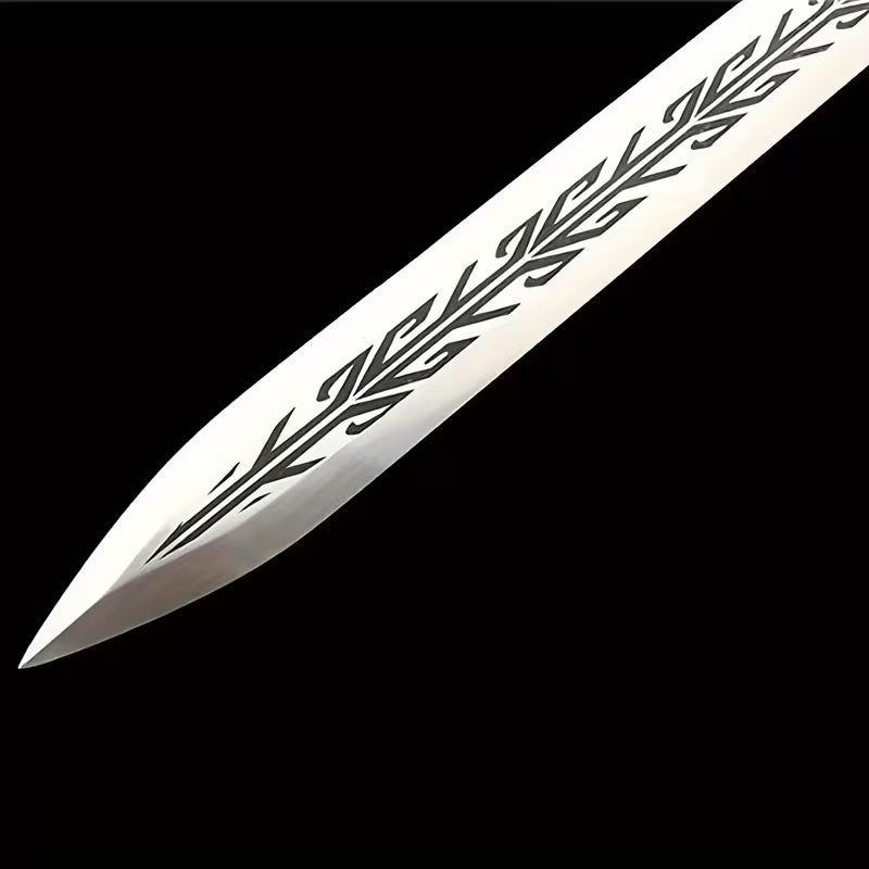 Longquan Shengyao War Sword – High Manganese Steel Full Tang, 106cm Overall Length, Unsharpened Safe Display, Han/Tang Style Collectible Cold Weapon