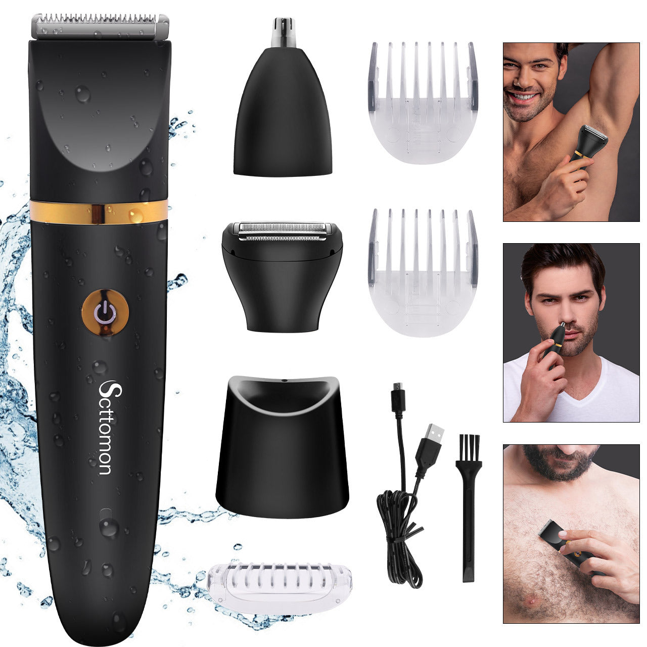 👕 Cash on Delivery ✈ Men's 3-In-1 Multifunctional Hair Trimmer - Hair Clipper, Private Area, Beard, Eyebrow, Nose Hair Trimmer - Type-C USB Charging - Father Boyfriend Gift - GLOBAL PICKSv