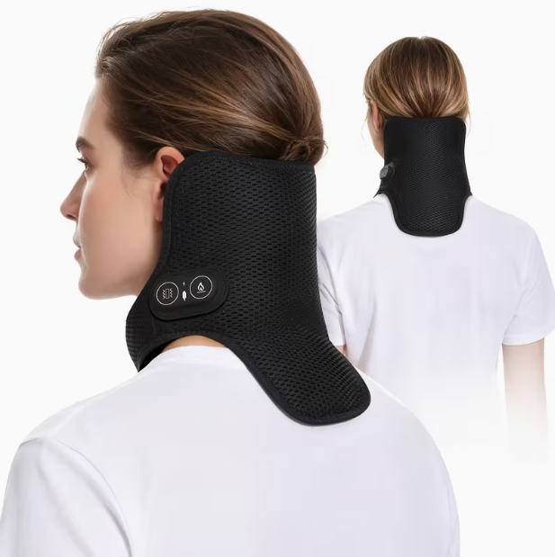 Electric Neck Massager – 2-in-1 Vibration & Heating Cervical Wrap, 3 Adjustable Temperature Levels, Breathable Skin-Friendly Neck Brace, Portable Shoulder & Neck Relaxer for Home & Office