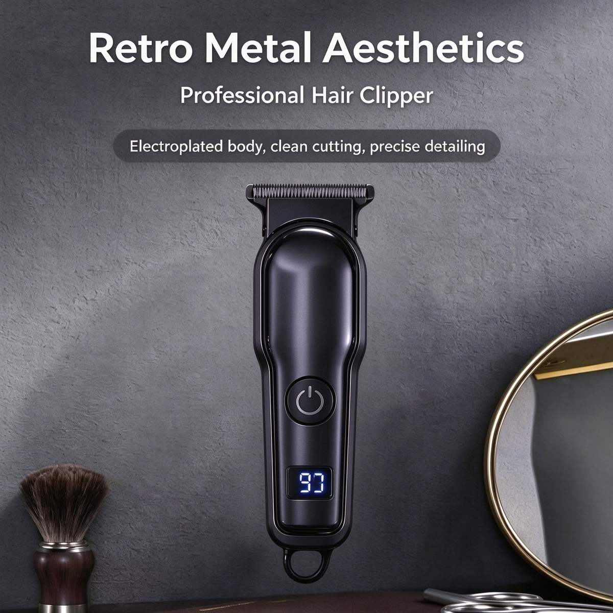Handheld Mini Men'S Hair Clipper, Ultra-Light Portable Travel Essential Hair And Beard Trimmer, Professional T-Shaped Zero-Gap Blade Head Fine Sculpting Shear USB Rechargeable Low Noise Electric Trimmer