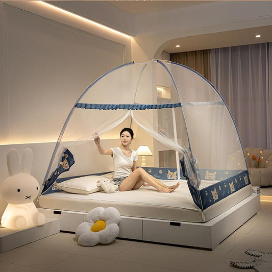 Pop-Up Mosquito Net Tent for Bed Free Standing Bed Canopy 1 Second Setup with 360° Full Coverage Portable Folding Design for Home & Outdoor Anti-Bug Netting 59 inches x 79 inches