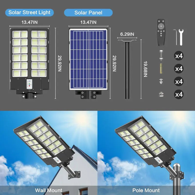 【flash sale】Extra-large 12-light head [sensor + remote control]3 Modes LED Motion Sensor Security Wall Lamp for Garden Yard Porch Decor IP65 Waterproof Remote Control Solar Lights Outdoor Mounted LightBattery Capacity30000(Mah)