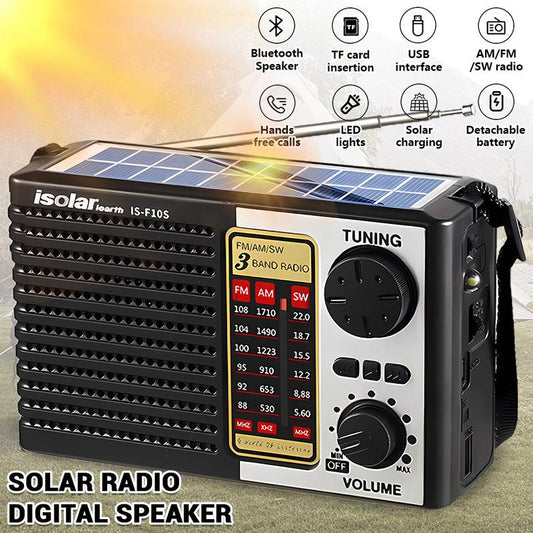 Portable Solar Emergency Radio MP3 Player High-Quality Digital Sound, FM/AM & Shortwave Reception, Rechargeable, Ultra-Portable Design