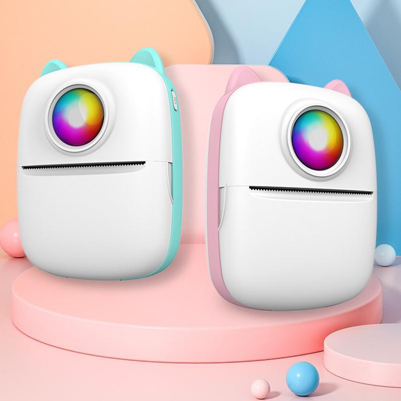 Portable Wireless Sticker Printer- Mini Bluetooth Thermal Printer- Photo, Label, Sticker, Text, List Printing- Connected to Mobile Phones- for Students, Kids Use