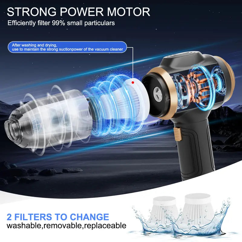 Christmas present Belibuy Handheld Cordless Car Vacuum Cleaner, 19000PA Powerful, 6-in-1 Portable Vacuum Cleaner with Smart Display, Suitable for Car, Home, Office, Pet Portable High portable cordless Cleaning Machine.