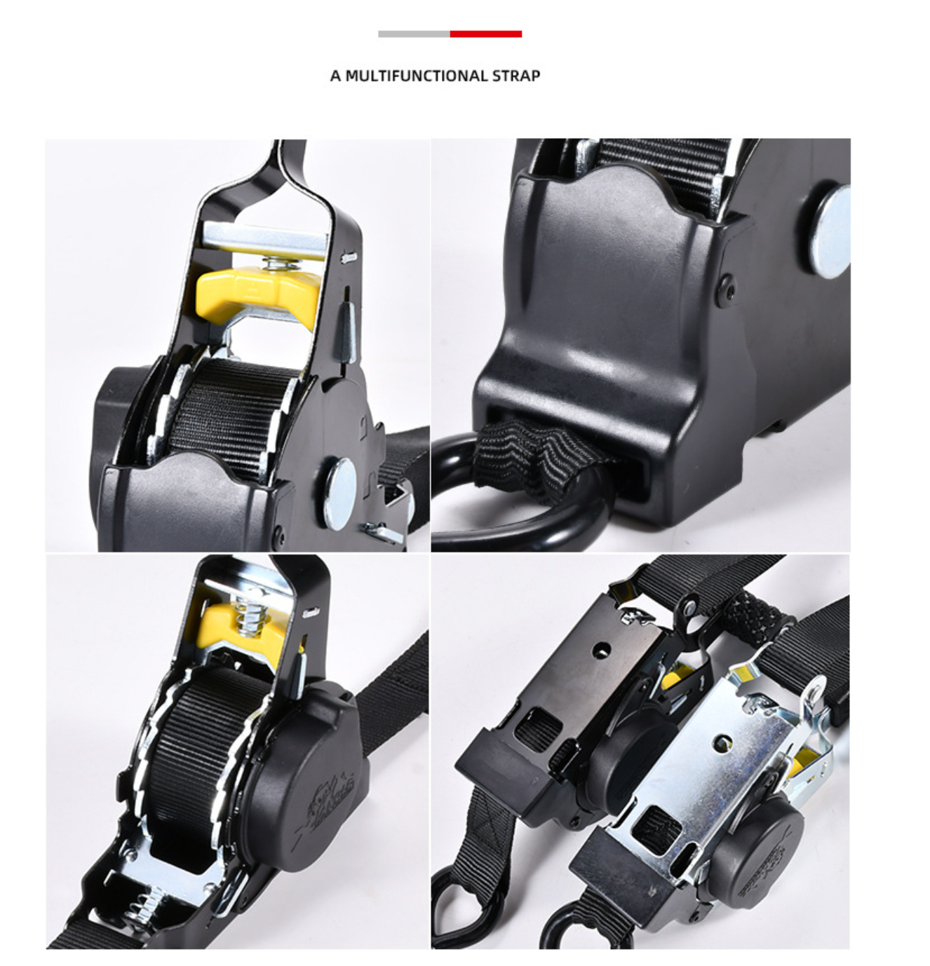 Automatic cargo contraction tensioner2.5cm×330cm Retractable Ratchet Straps 2-Pack (1,455lb Break Strength) Heavy Duty Self Retracting Tie Down Straps for Truck, Cargo Trailer motorbike