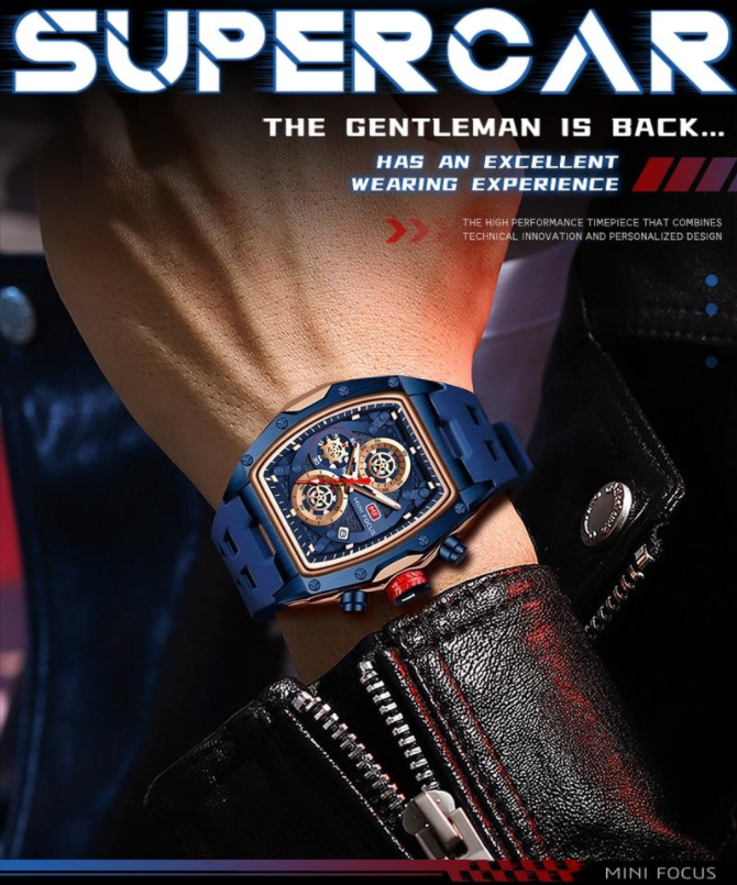 Men's Sporty Barrel Shaped Analog Quartz Watches, Fashionable Luminous Waterproof Quartz Wristwatch with Silicone Strap, Trendy Luminous Pointer Watch with Date Display Function for Daily Life, with Box
