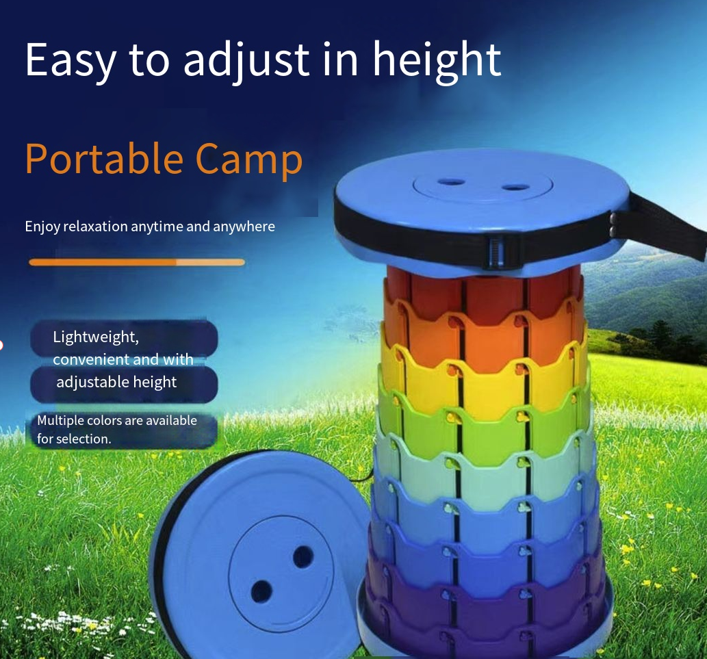 SPOVEN Upgraded Collapsible Stool Lightweight Portable Telescoping Stool with Load Capacity 400lbs ,Retractable Stool for Outdoor Fishing,Hiking,BBQ,Camping,Gardening