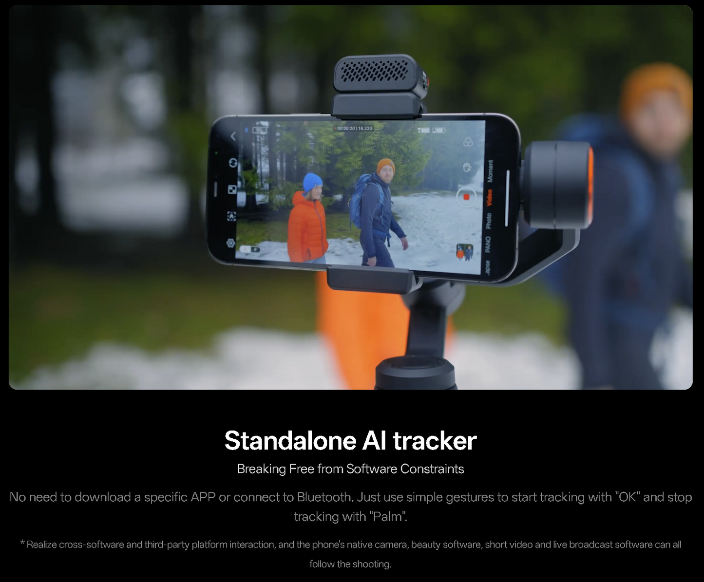 iSteady M6 can handle temperatures up to 45°C, offers offline tracking, strong anti-glare clarity, and AI-powered stabilization.It's specially designed for hot, weak-signal, and bright-light environments.