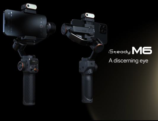 iSteady M6 can handle temperatures up to 45°C, offers offline tracking, strong anti-glare clarity, and AI-powered stabilization.It's specially designed for hot, weak-signal, and bright-light environments.