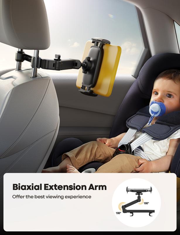 Lamicall Fall Travel Essential for Moms – Car Headrest Tablet Holder, 3-in-1 Adjustable Extension Arm Mount for Back Seat, Fits 4.7-11" Tablets like iPad, Galaxy, Fire HD, Perfect for Kids Road Trips – Black #TikTokShopfalldealsforyou