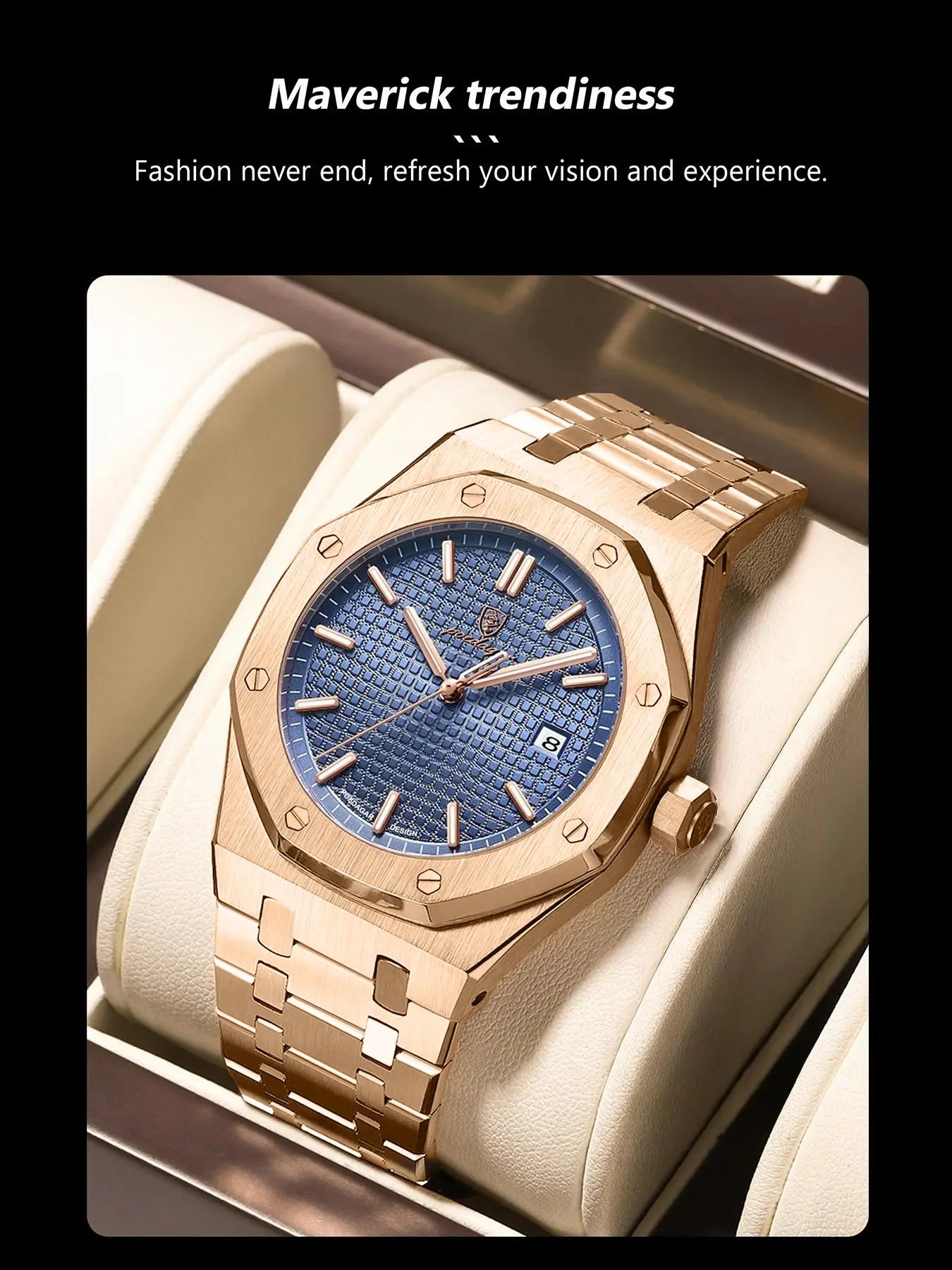 Poedagar Waterproof Night Light Date Men's Watch, Stainless Steel Quartz Watch, Luminous Analog Watch, Waterproof Wristwatch, Water Resistant Wristwatch image 4
