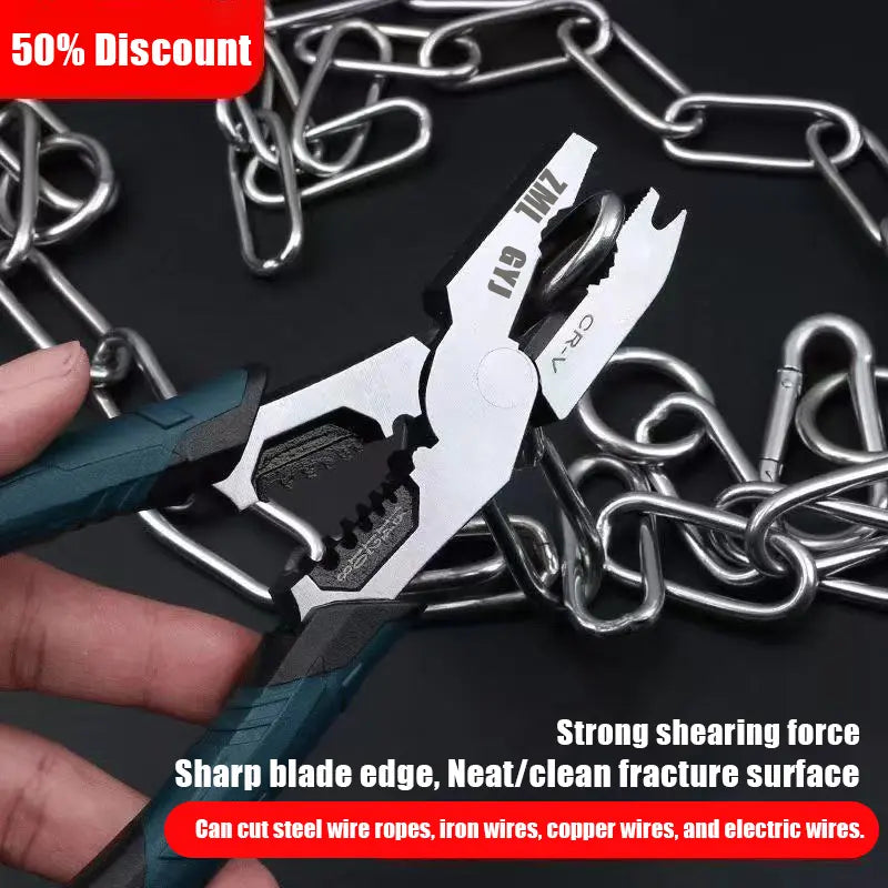 【DealsForYouDays】 6-in-1 Multi-Function CR-V Steel Wire Stripper Pliers, Diagonal Cutters with Adjustable Cutting Depth and Sharp Blades for Nails and Electrical Cables, Hardware Wirecutters, Construction Tool, Hand Tools Wire Stripping Machine Wirepliers image 6