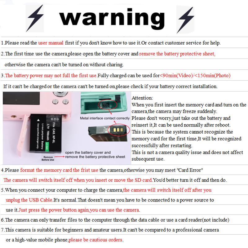 GLOBAL PICK 4K Digital Camera, 48MP Vlogging Photo Camera, Compact Electronics 16X Zoom Camera with Flip Screen, 32G SD Card, Summer Gift, Portable Camera with Dual Batteries / Single Battery, Black