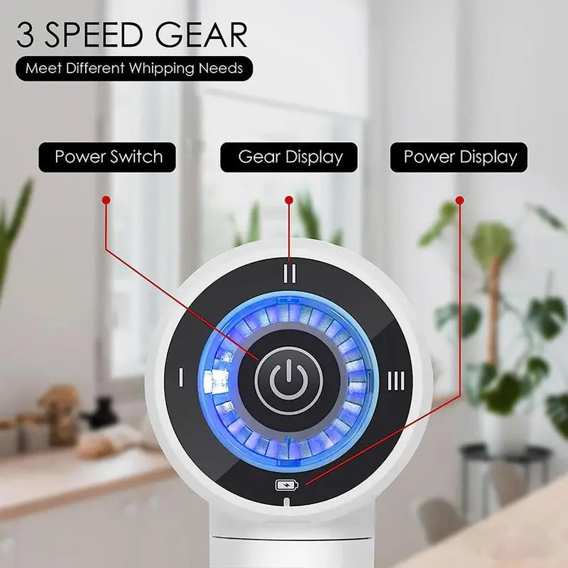 Electric Hand Whisk With USB Charging, Multi-Functional Kitchen Gadget for Baking & Mixing