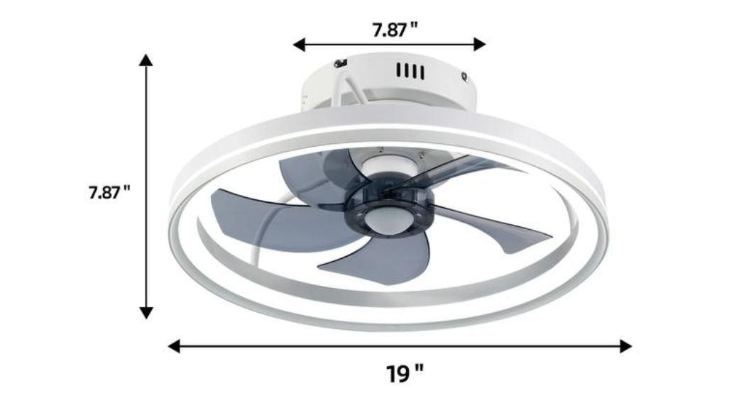 BaySquirrel Ceiling Fans with Lights, Flush Mount Modern Ceiling Fan and App & Remote Control, 19" LED Dimmable 6 Speeds Summer Gift Dealsforyoudays