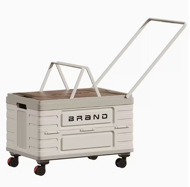 30L Collapsible Storage Bin with Lid & Handle – Portable Stackable Plastic Crate for Camping, Fishing, Car, RV & Office