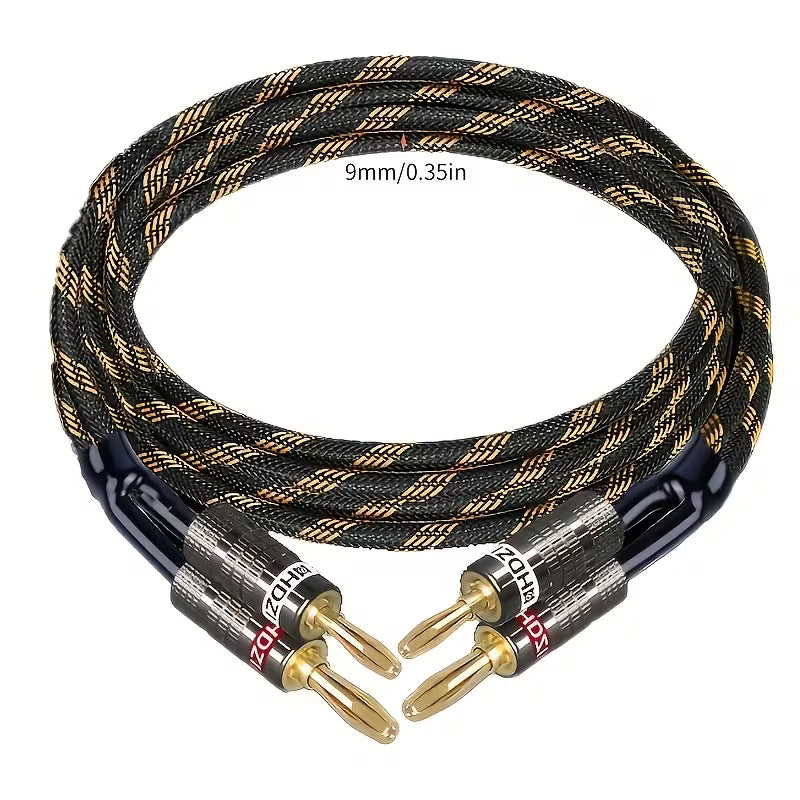 HHDZI Hi-Fi Speaker Cable – Gold-Plated Connectors, Tangle-Free for Home Theater & Stereo Systems