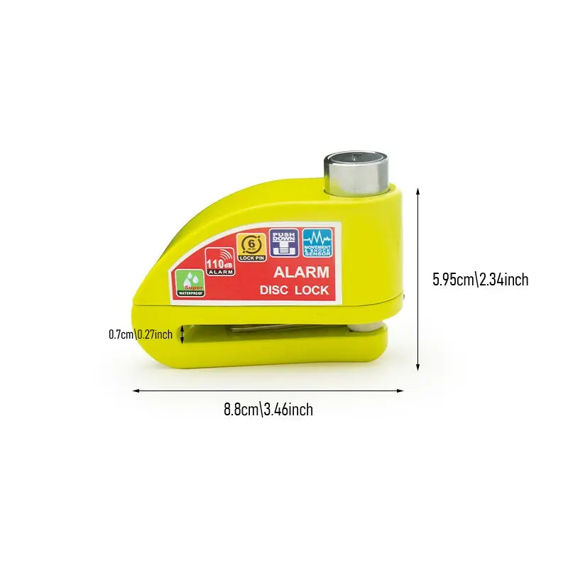 Disc Brake Lock with Alarm – Round Aluminum Alloy Anti-Theft, Security Protection for Motorcycles & Bicycles