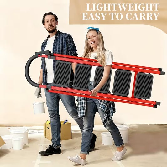 Folding Step Stool – 500lbs Capacity, Heavy-Duty Steel, Anti-Slip Wide Treads & Handrails