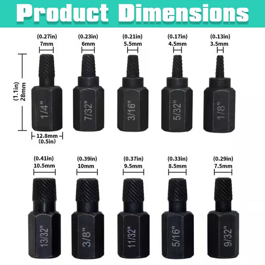 20Pcs Screw Extractor Set – Heavy-Duty, No Drill Required for Stripped/Damaged Bolts, Home & Workshop