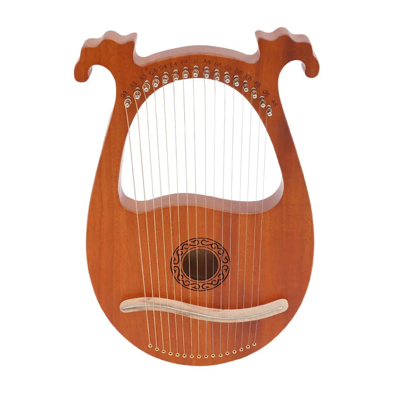16-String Mahogany Wooden Harp Set 26x3.3x39cm - European Style with Tuner, Cloth and Accessories for Adults and Children