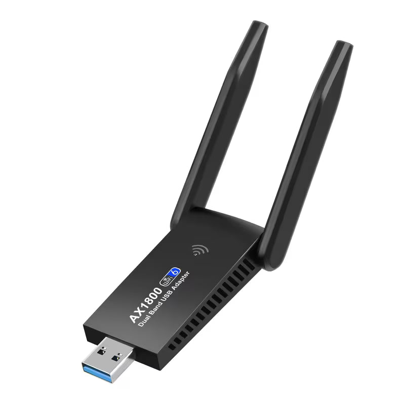 WiFi6 USB Adapter – 1800Mbps Dual-Band, 5.8G/2.4G, Plug-and-Play for Desktop & Laptop (Windows 10/11)