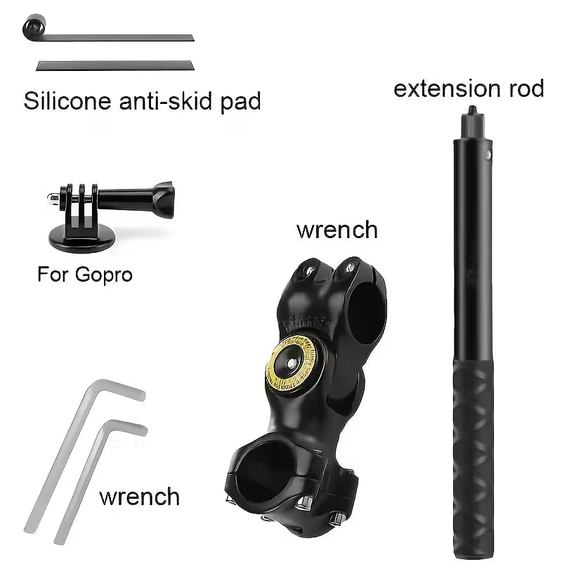 Handlebar Camera Mount – Universal Selfie Stick Bracket Adapter for GoPro & Insta360