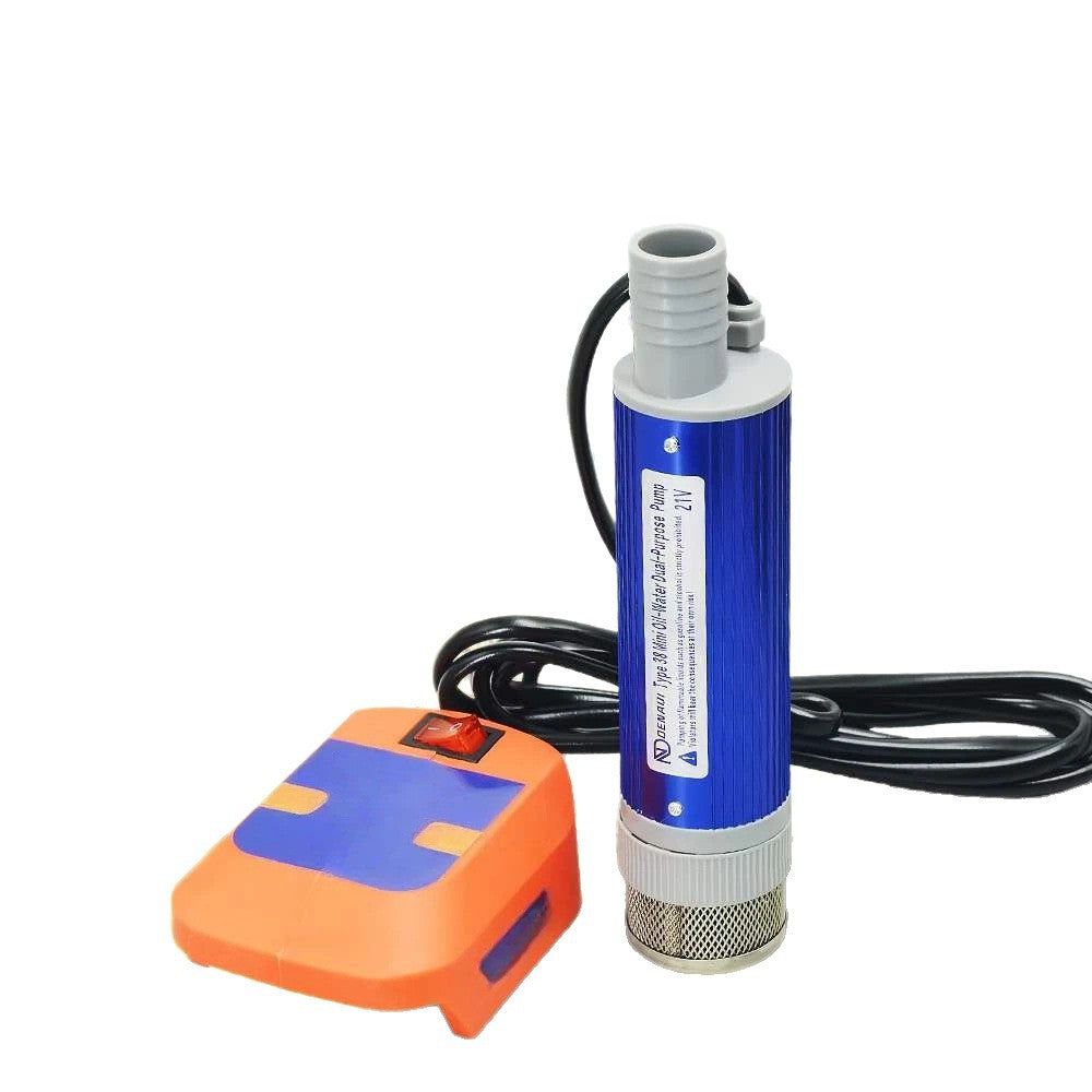 21V Oil and Water Transfer Pump - 3.9cm Outer Diameter, Full Copper Motor, Alloy Shell, for Clean Water and Diesel, 1 Unit