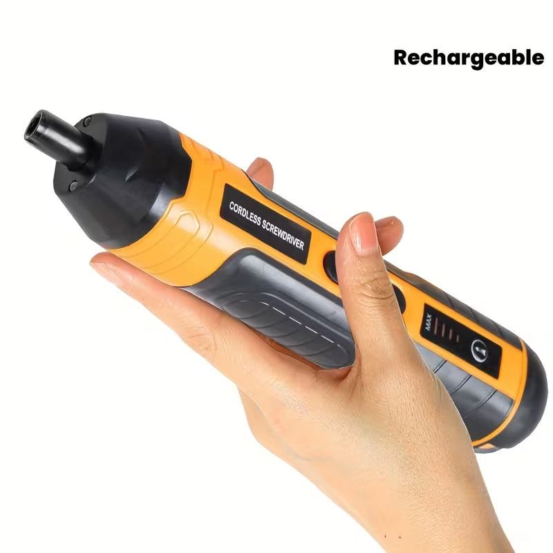 Electric Screwdriver – Rechargeable, Straight Handle, USB Charging with Torque Adjustment