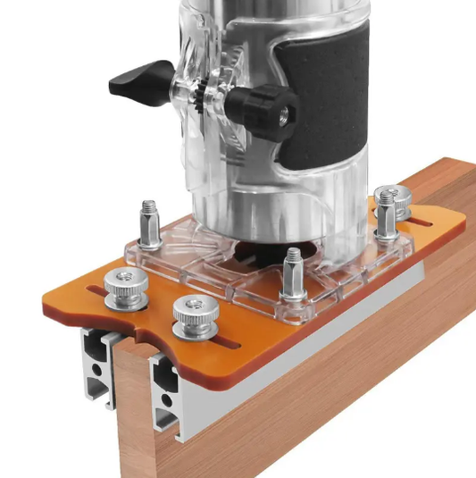 2-in-1 Invisible Fastening Nut Slotting Base – Woodworking Router Cutting Base and Wooden Trimming Tool – Router Hardware Accessories