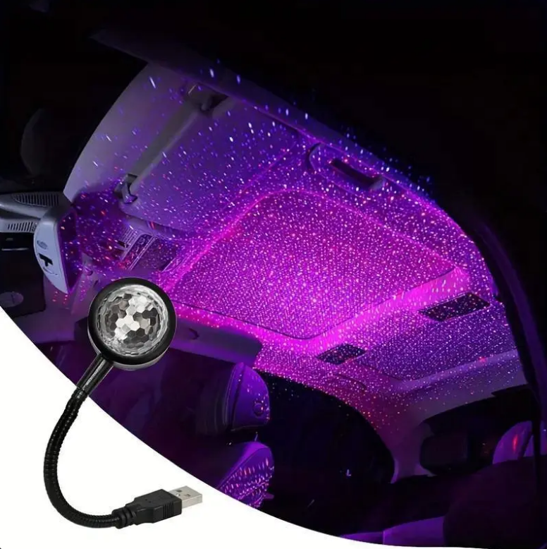 Buy 1 Get 1 Free USB Car Music Rhythm Projector Light, LED Magic Ball Light for Car Interior Decor, Party Atmosphere Light