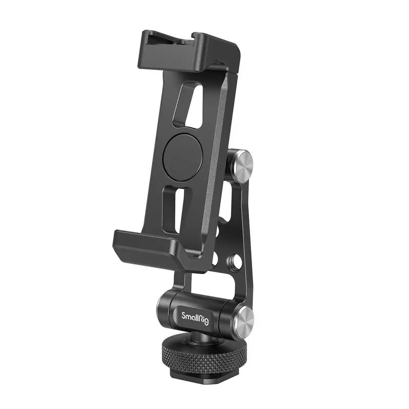 Metal Phone Holder with Cold Shoe Mount – Universal Cell Phone Adapter with Adjustable Joints, Tripod Mount for iPhone, Samsung & Other Smartphones