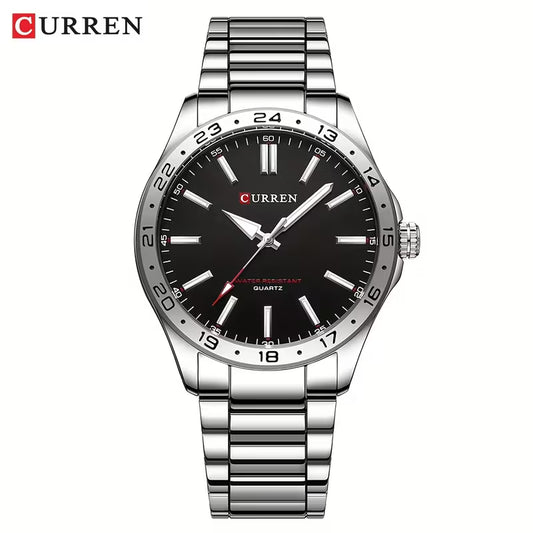 CURREN Men's Luxury Quartz Watch - Luminous Hands, Stainless Steel Strap for Business, Outdoor and Party Wear