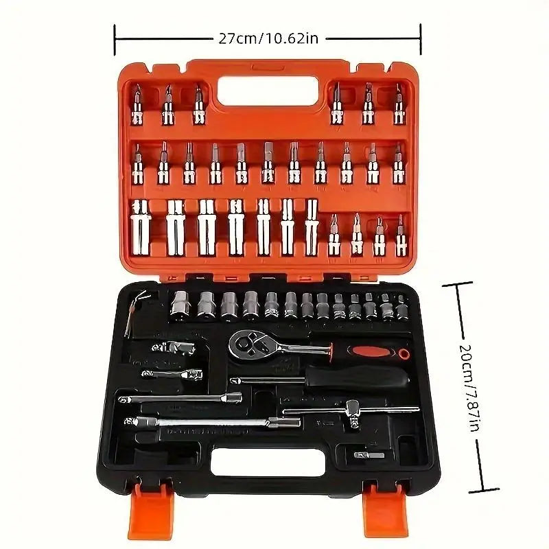 Professional Auto Repair Tool Set – Socket & Ratcheting Wrench Set, Durable Hand Tools for Car Maintenance, DIY & Daily Use, Great Gift for Car Owners